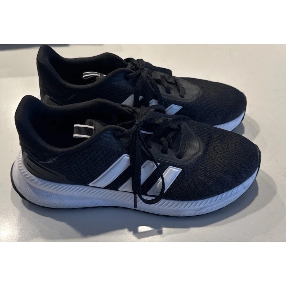 Adidas Cloudfoam Comfort Sneakers Black White Mens Size 8.5 8 1/2 Lace Up